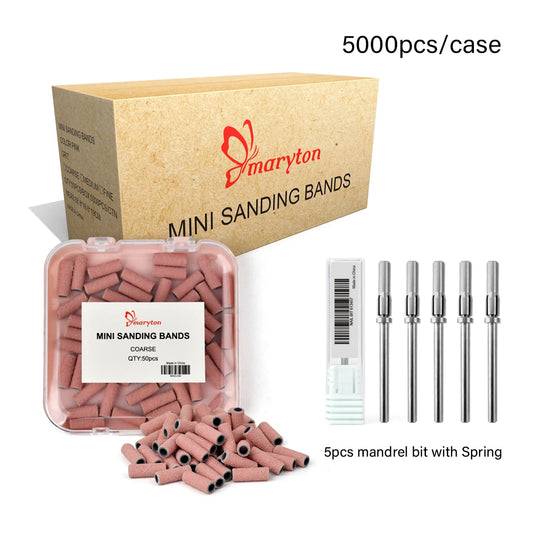 Maryton Nail Drill Bits Sets 3mm Mini Sanding Bands Kits