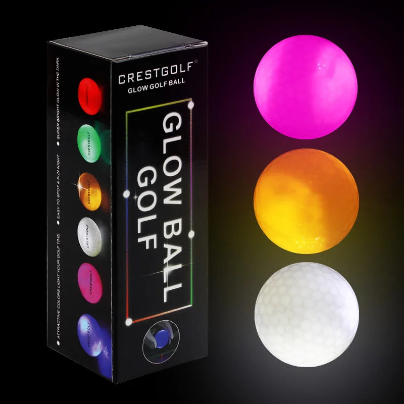 Crestgolf Logo Night Glow LED Golf Ball Pack With Logo