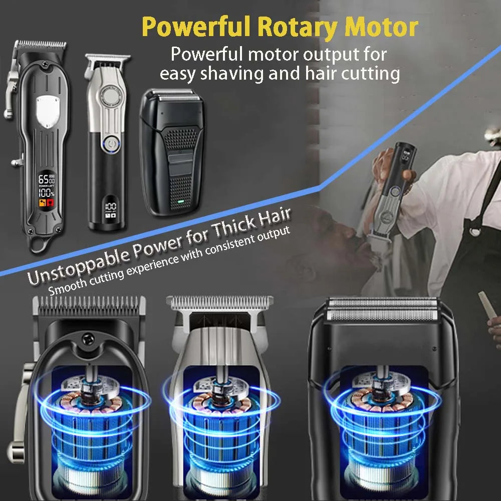 SHUYU Cordless Hair Clipper Kit With LED Display And Trimmer