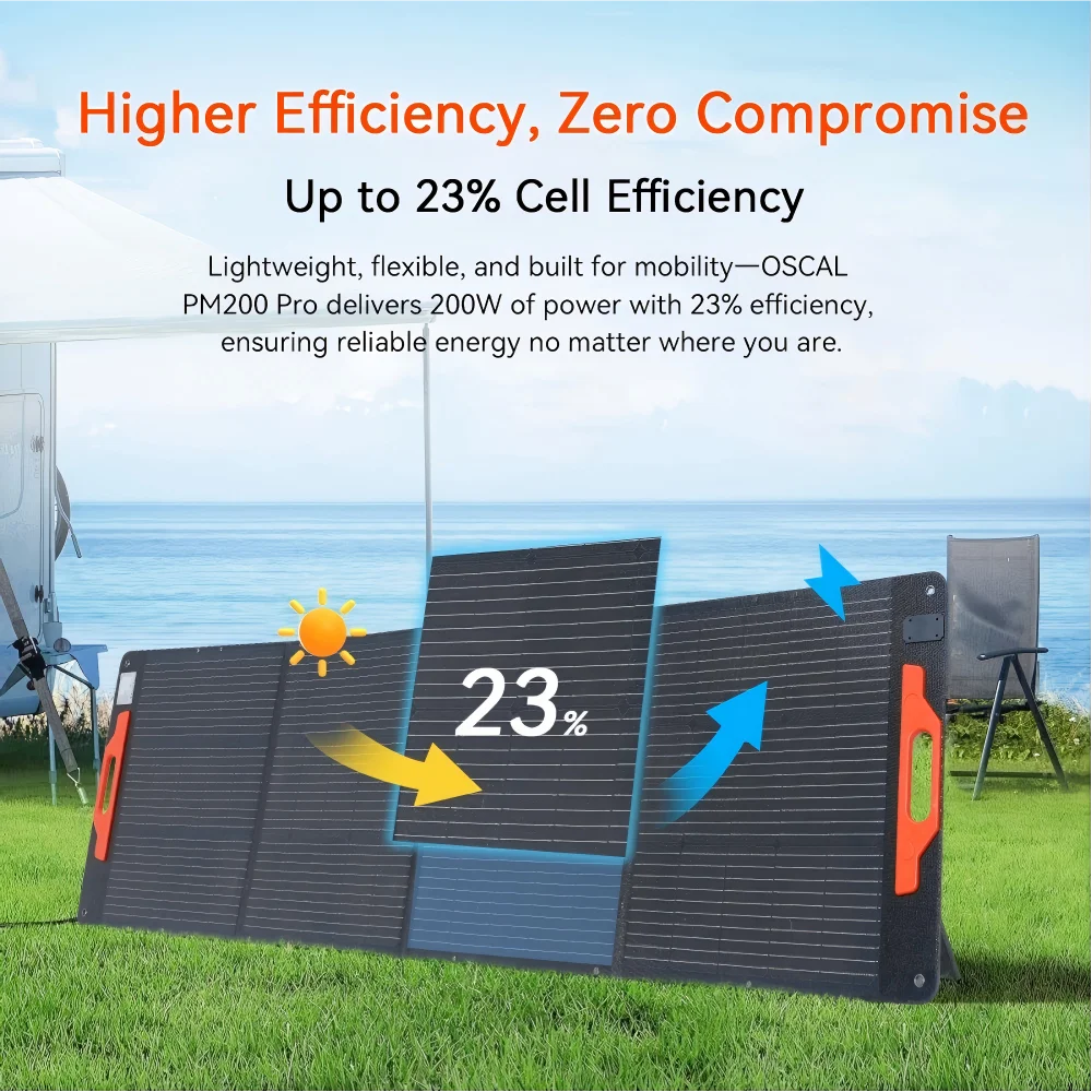 OSCAL Portable Power Station With LiFePO4 Battery And Solar Charging