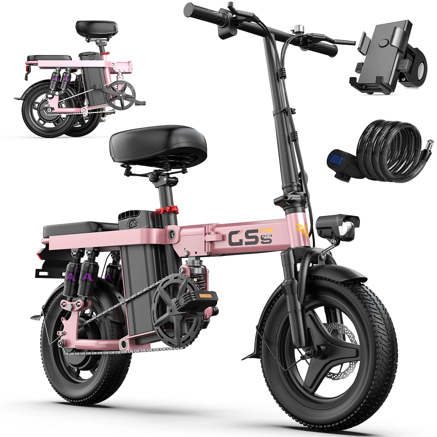 UPlee GS5 Folding Electric Bike 48V 15Ah 740W 20 MPH