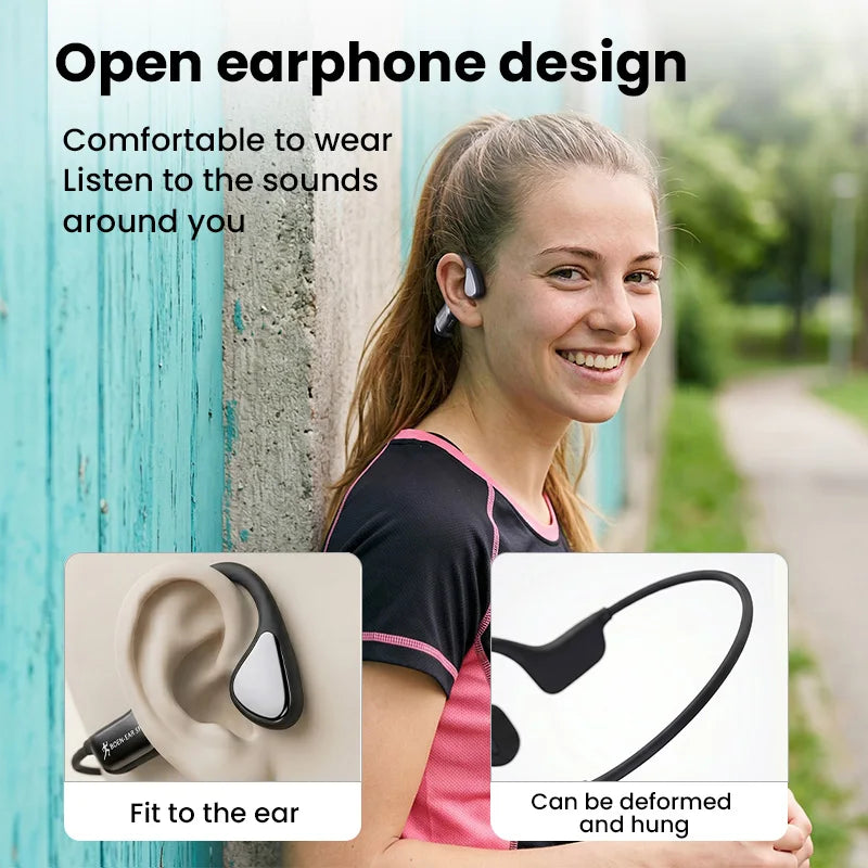 Bone Conduction Wireless Bluetooth Headphones With Mic And Waterproof