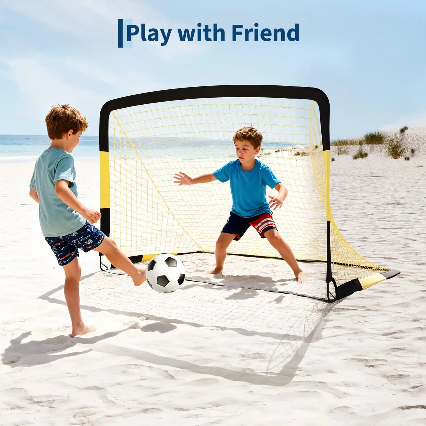 HiMISS Pop Up Soccer Goals Set 2 Pack Backyard Training Equipment