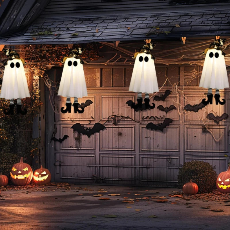 Halloween LED Light Up Witch Ghost Hanging Ornaments Decoration