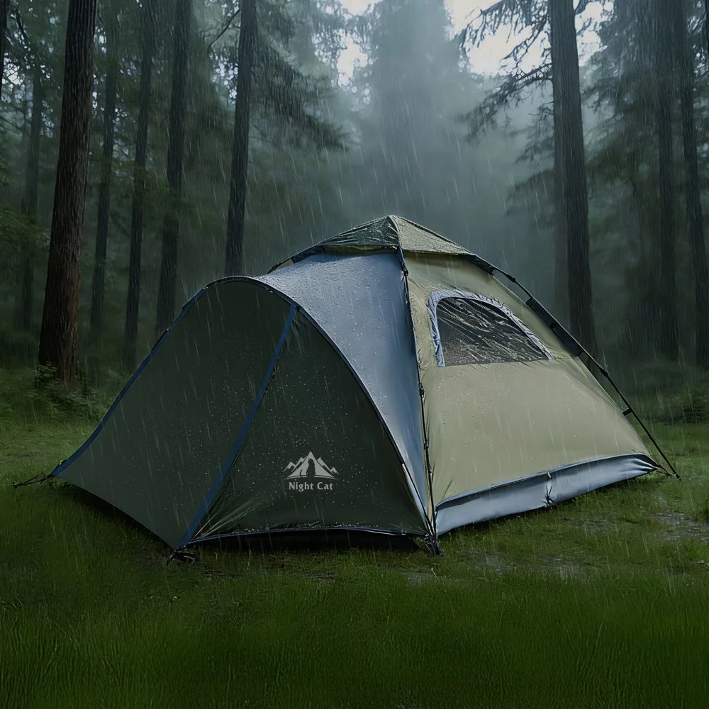 Night Cat Pop Up Camping Tent with Rainfly and Footprint Tarp