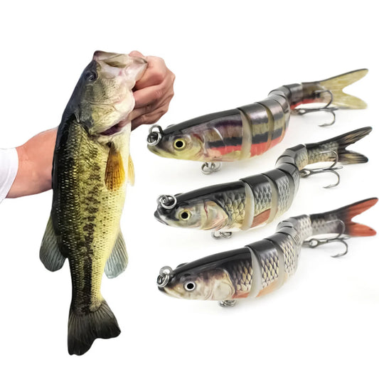 Three Piece Jointed Swimbait Lure Set For Bass And Saltwater