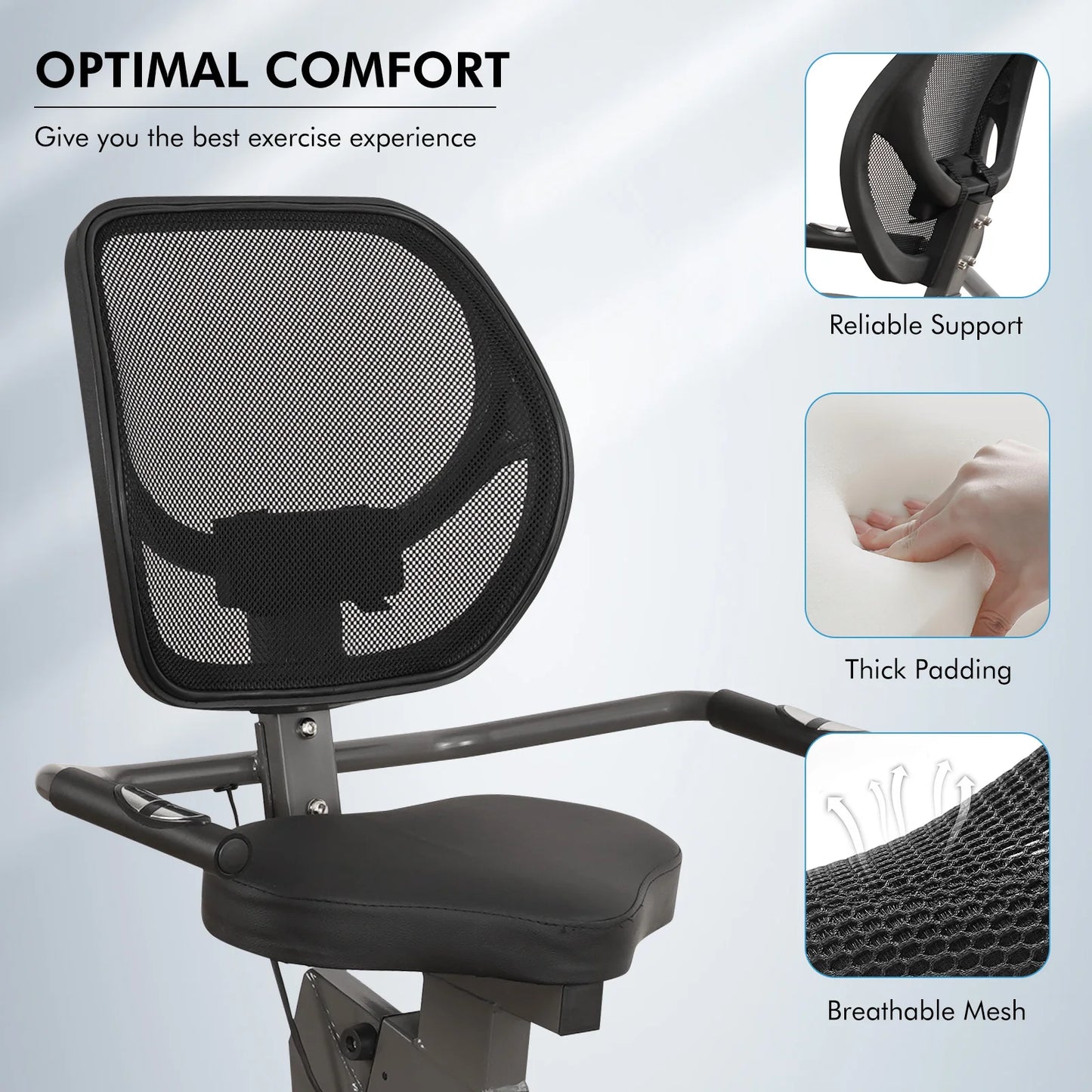 Recumbent Exercise Bike for Home Quiet 8 Levels Resistance