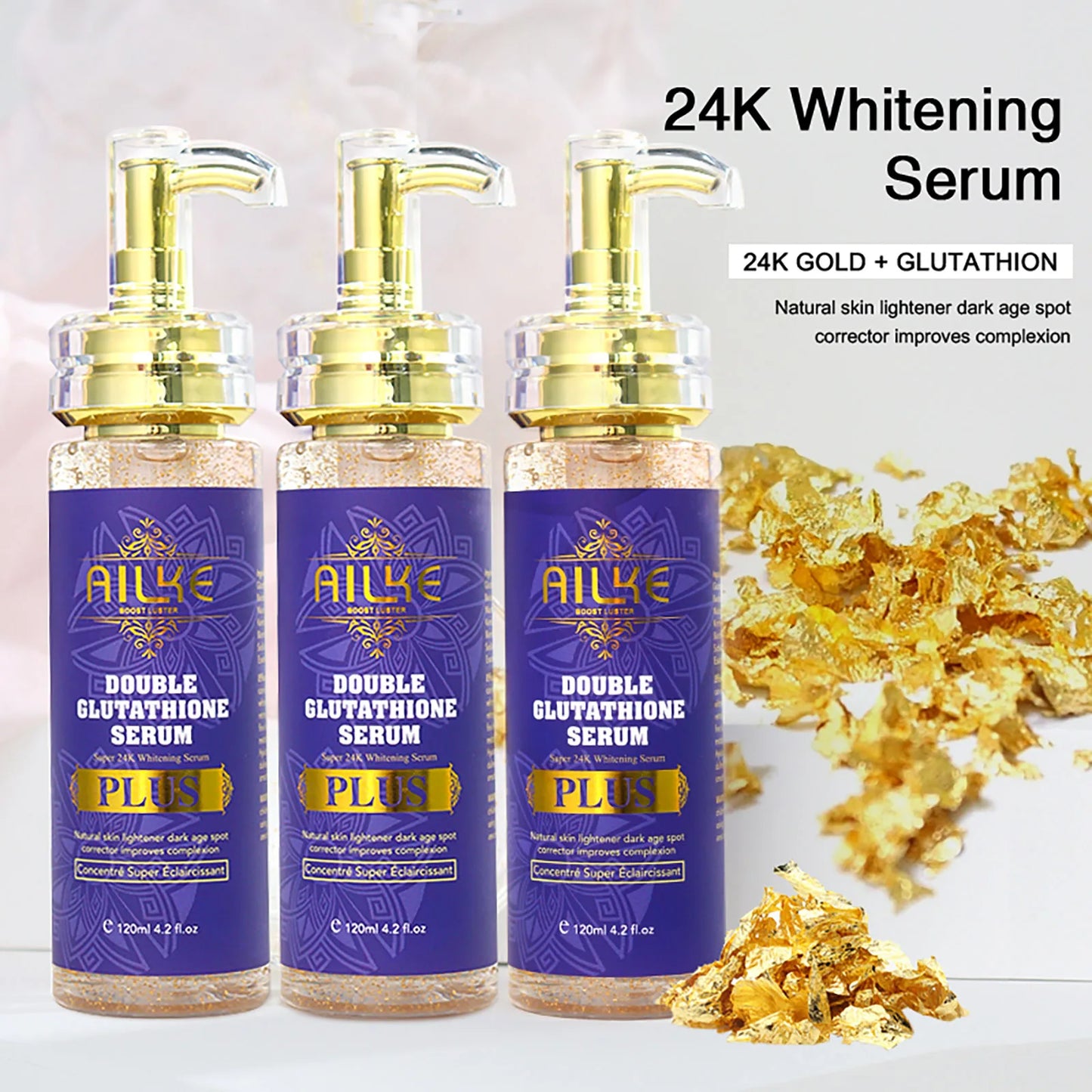 AILKE Double Glutathione Whitening Serum For Dark Spots and Moisturizing