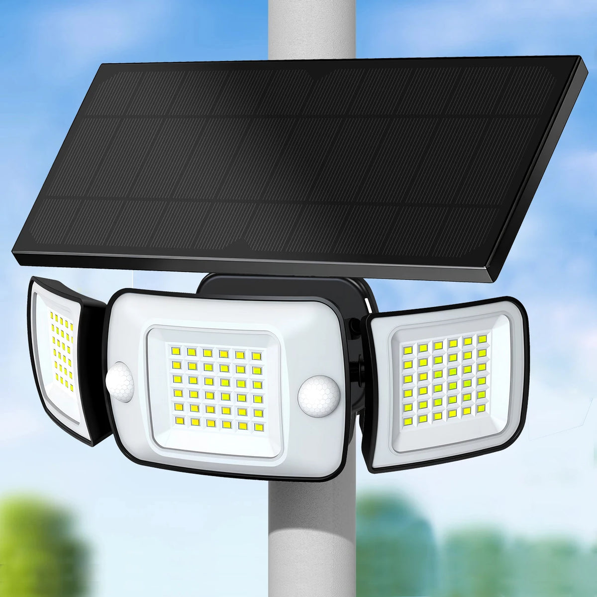 Intelamp Solar Motion Sensor Outdoor Floodlight for Garden Security Lights