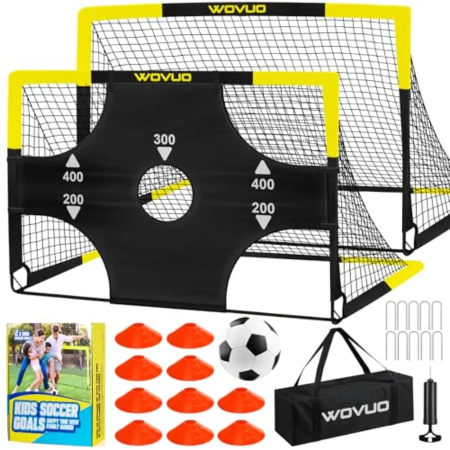 Backyard Soccer Goals Set Of 2 Portable Training Equipment