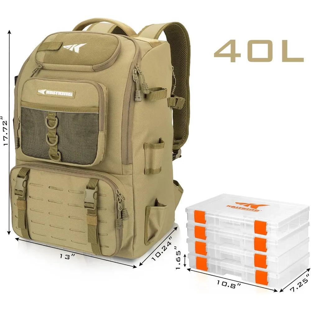 Ytyin 40L Fishing Tackle Backpack With Holder
