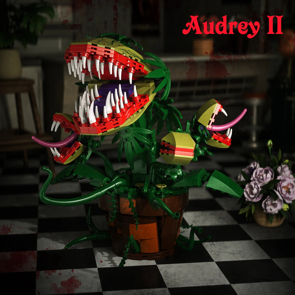 Piranha Plant Audrey II Building Blocks Set Horror Flower Shop Decor