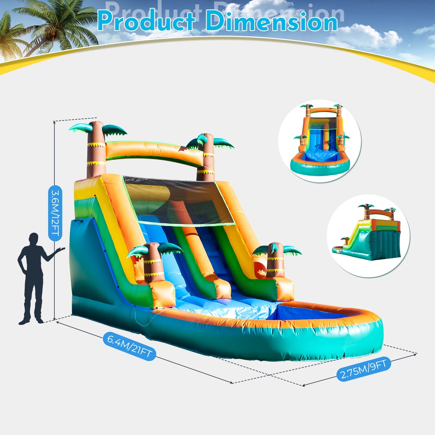King Inflatable Commercial PVC Water Slide With Blower