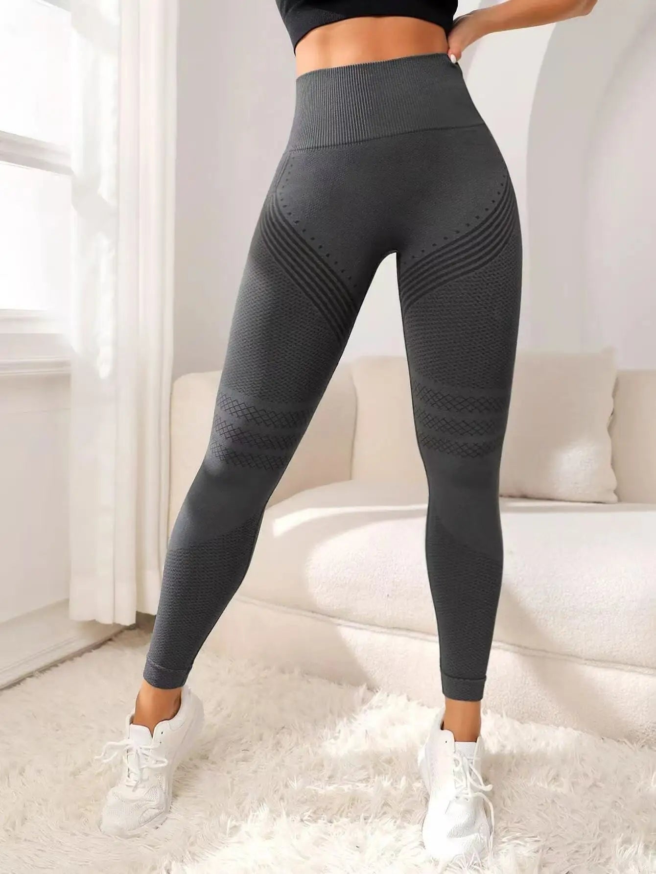 3D Cellulite Leggings High Waisted Butt Lifting Training For Gym
