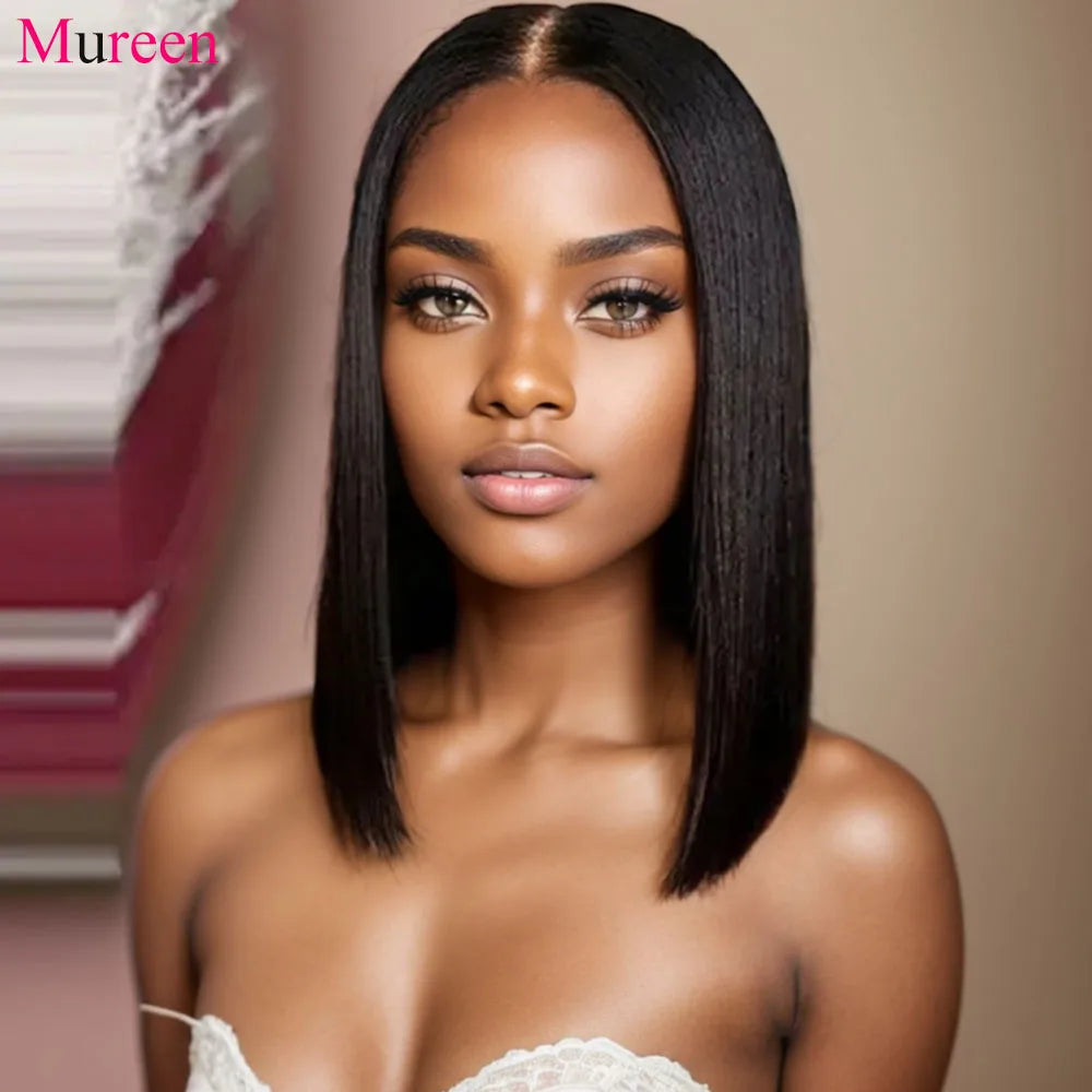 Mureen 250 Percent Density Glueless Bob Wig Hair Lace Closure