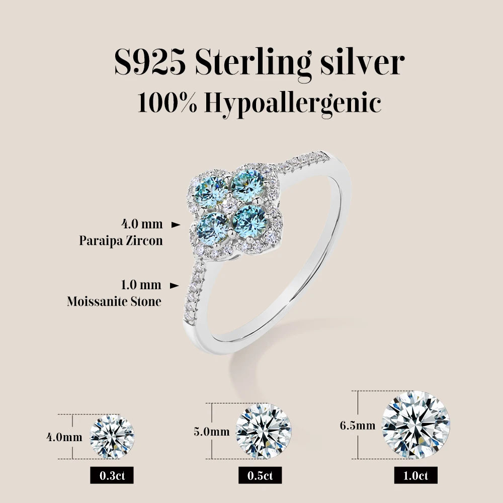 Attagems S925 Sterling Silver Halo Moissanite Ring For Women