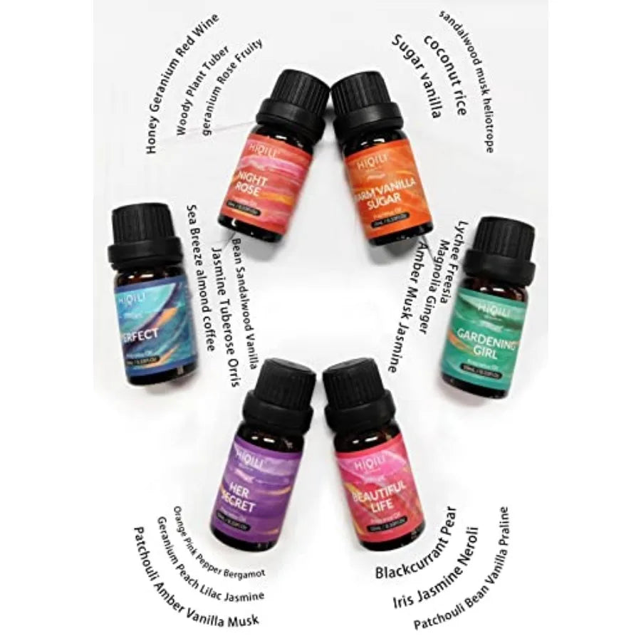 Sweet Flowers Fragrance Oil Set for Aromatherapy Diffuser Candle Soap