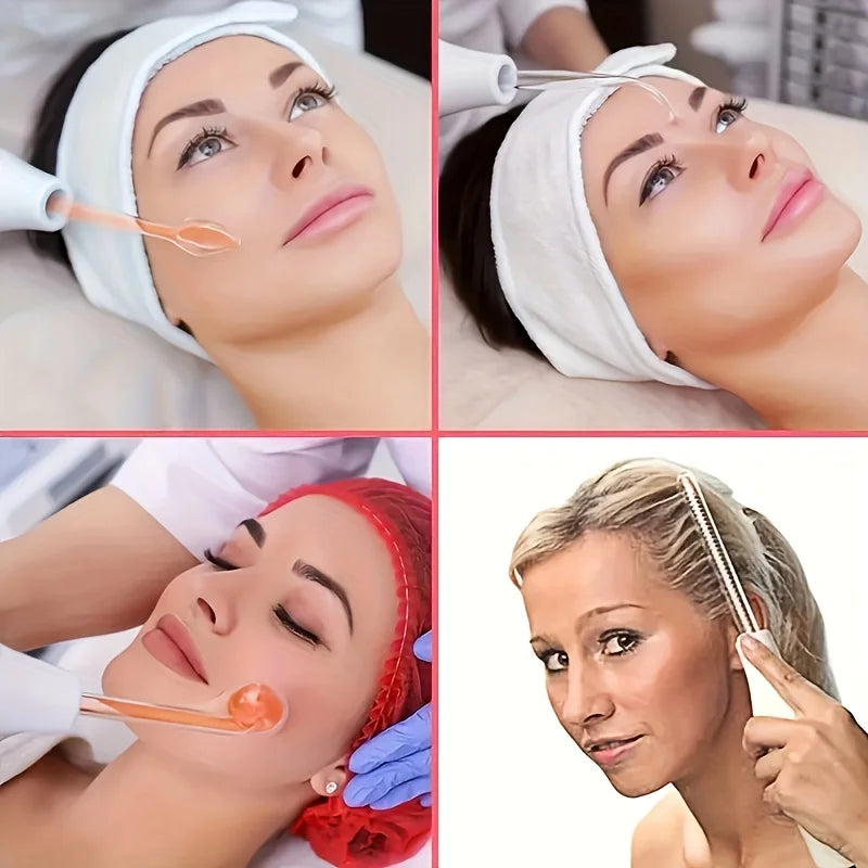 Portable Facial Care Kit With High Frequency Massager And Electrodes