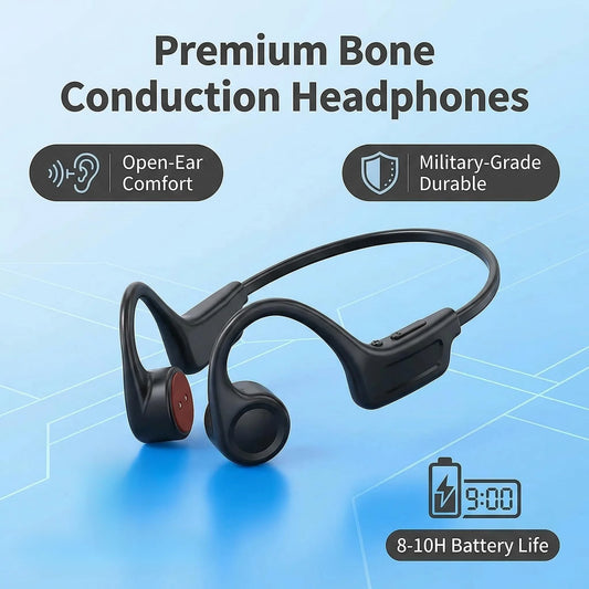 Bone Conduction Wireless Earbuds Bluetooth 5.4 HiFi Sound Waterproof
