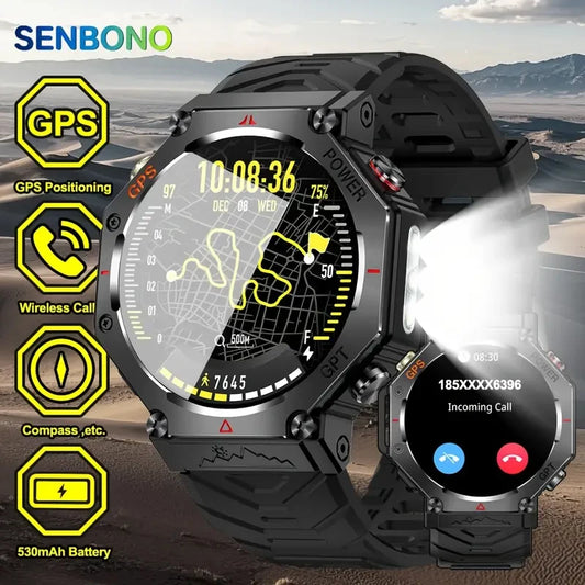 SENBONO GPS Smart Watch BuiltIn Waterproof Bluetooth Call Fitness Tracker