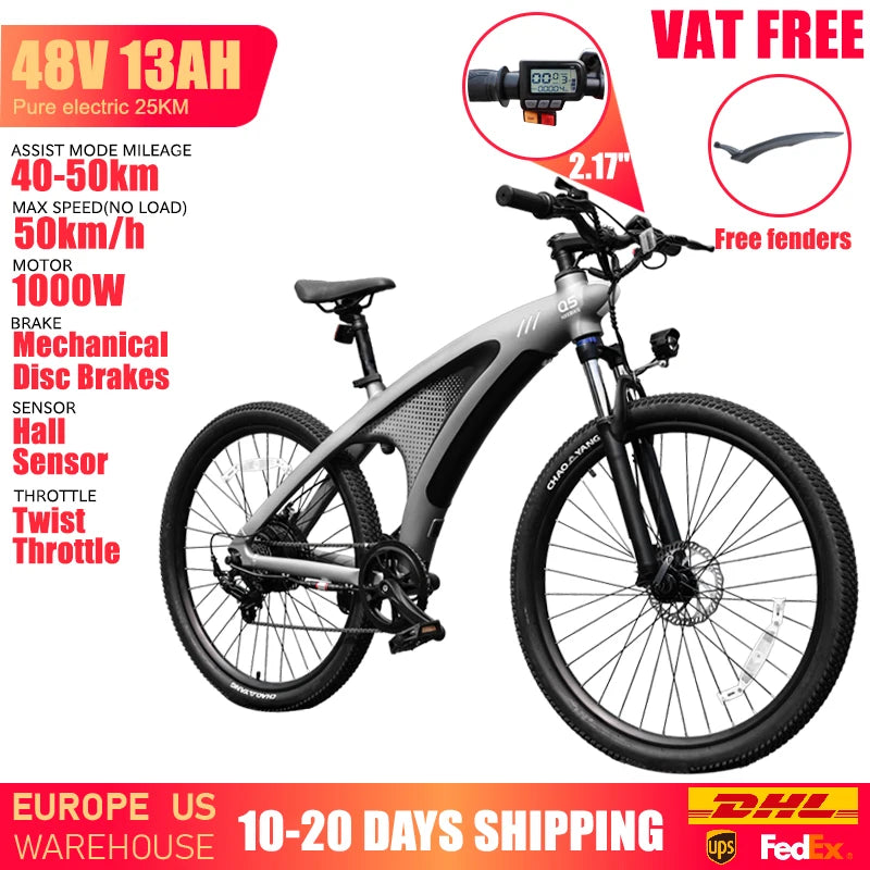 HUANCI Q5 1000W 48V 13Ah Electric Bike For Adults Commuter