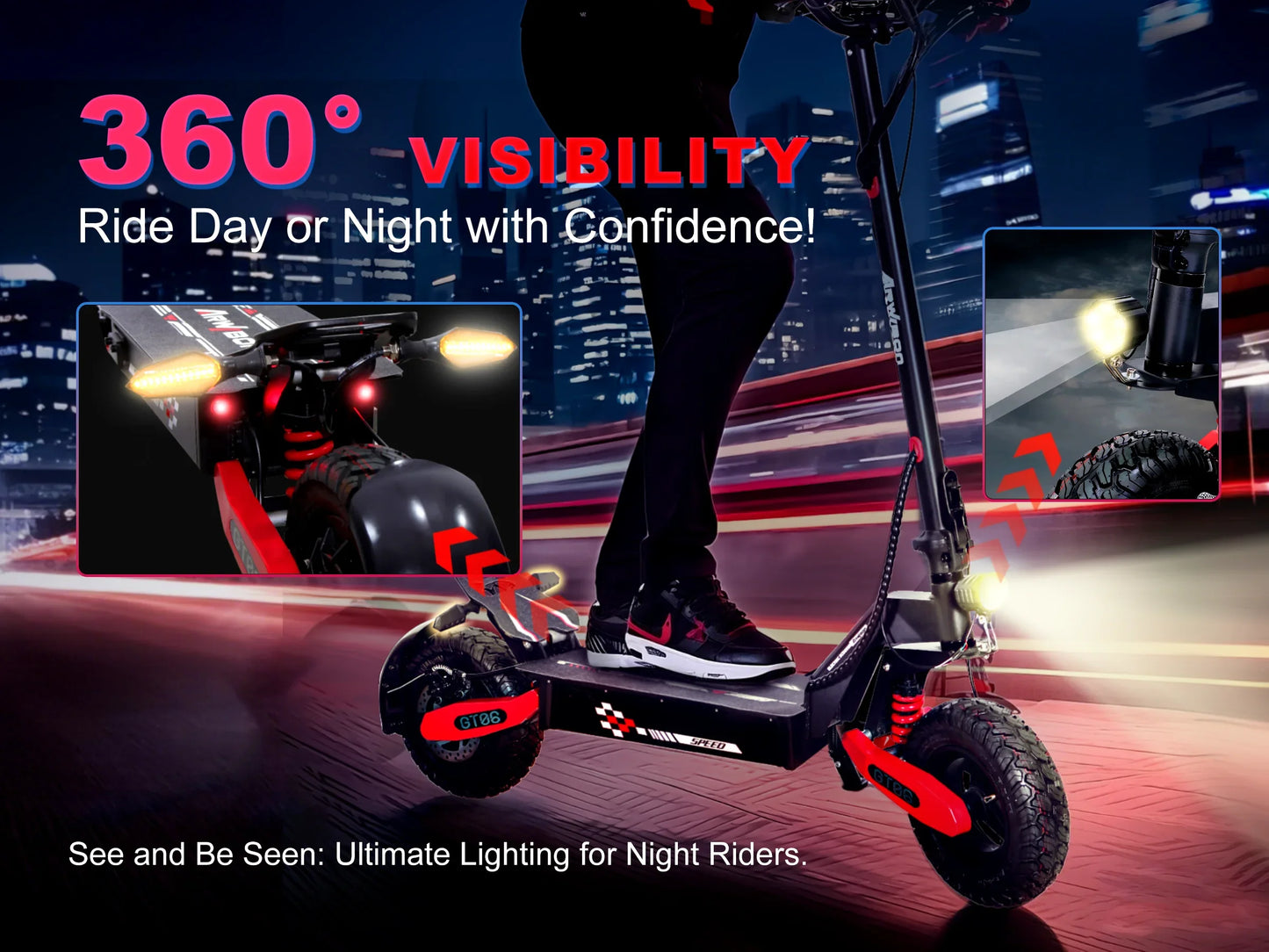 Arwibon GT06 1200W Foldable E Scooter for Adults 25 MPH