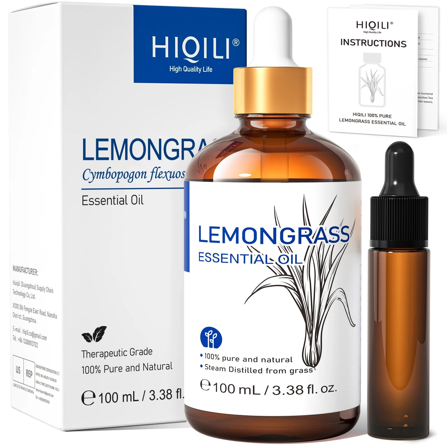 HIQILI Natural Essential Oil Blend Frankincense Lemon Tea Tree Lavender