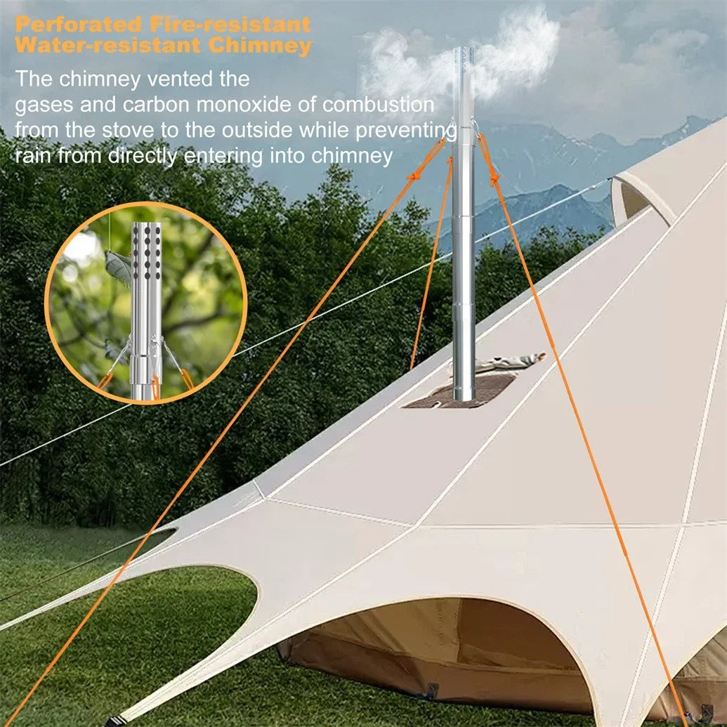 Wood Burning Portable Stove For Outdoor Heating And Cooking