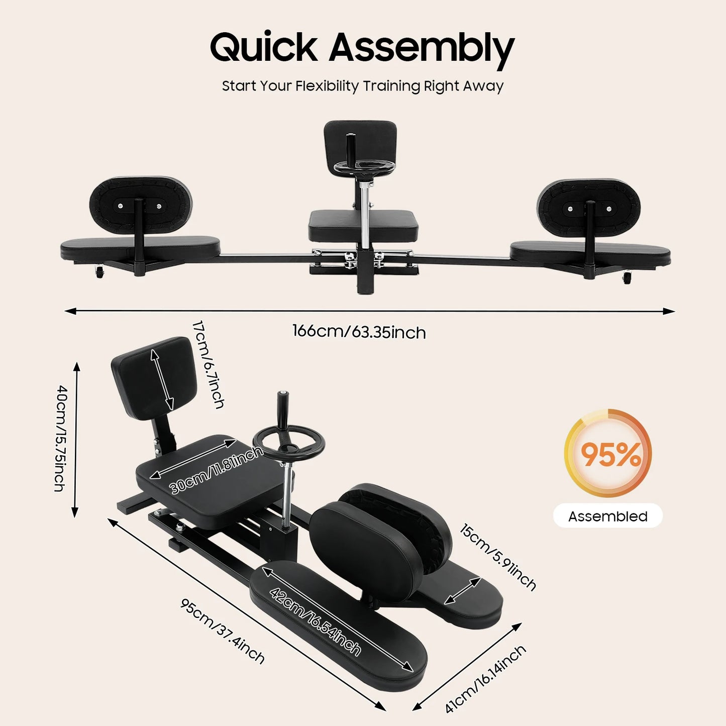 Leg Stretcher 220Lbs Heavy Duty Split Machine For Flexibility