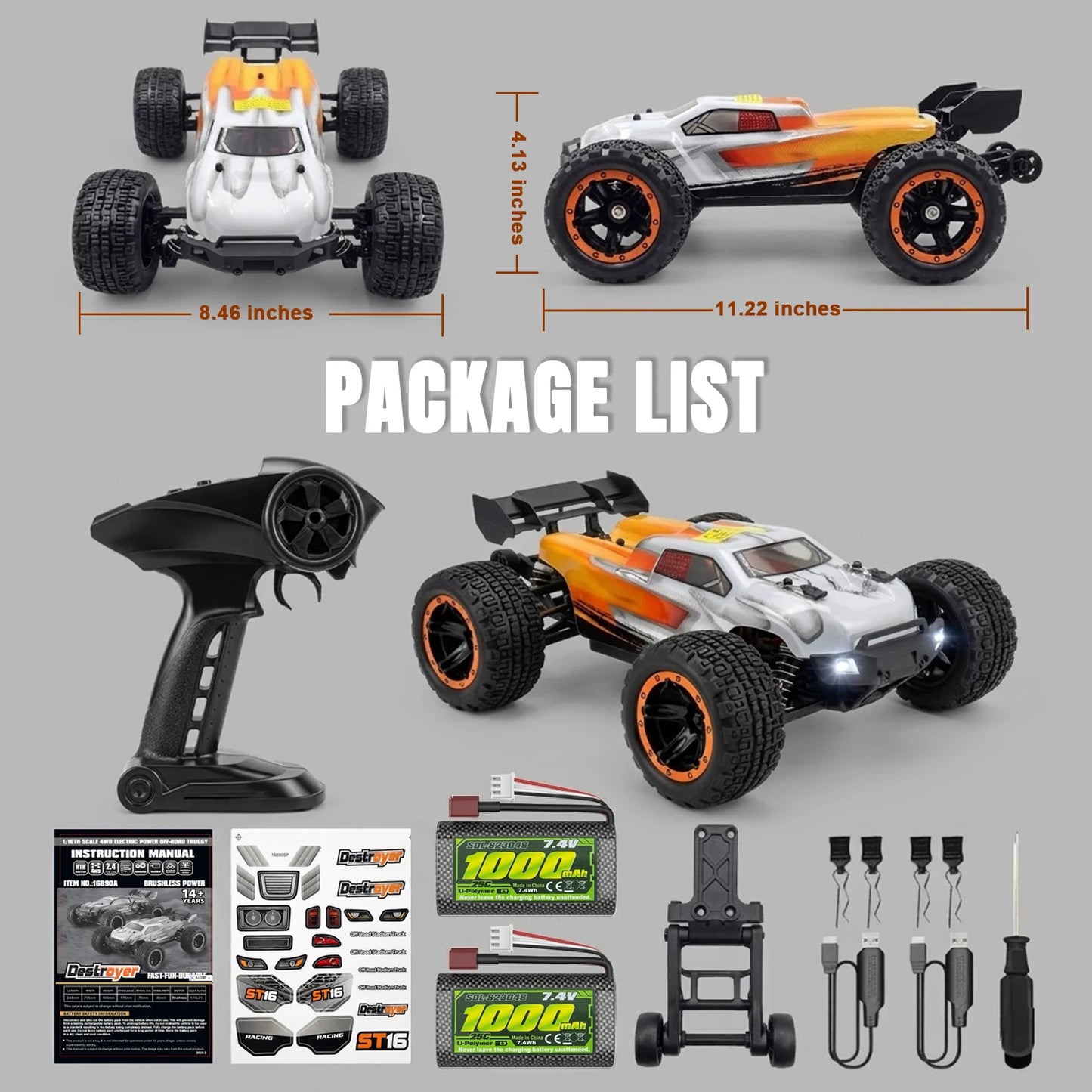 HAIBOXING 16890A Brushless 4WD Off Road RC Truck Top Speed 48kmh