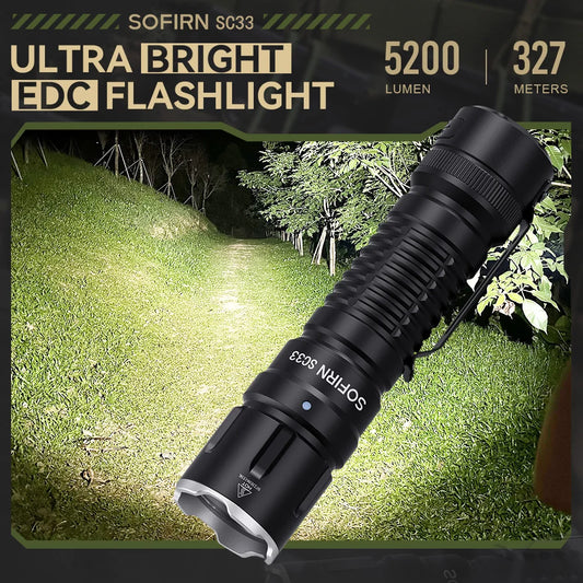 Sofirn SC33 Powerful Rechargeable Tactical LED Flashlight