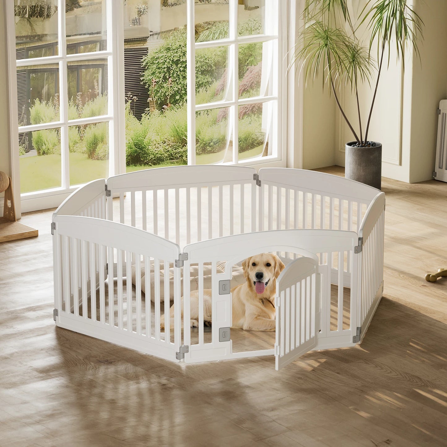 JHK Plastic Dog Playpen Durable Indoor Outdoor Pet Fence