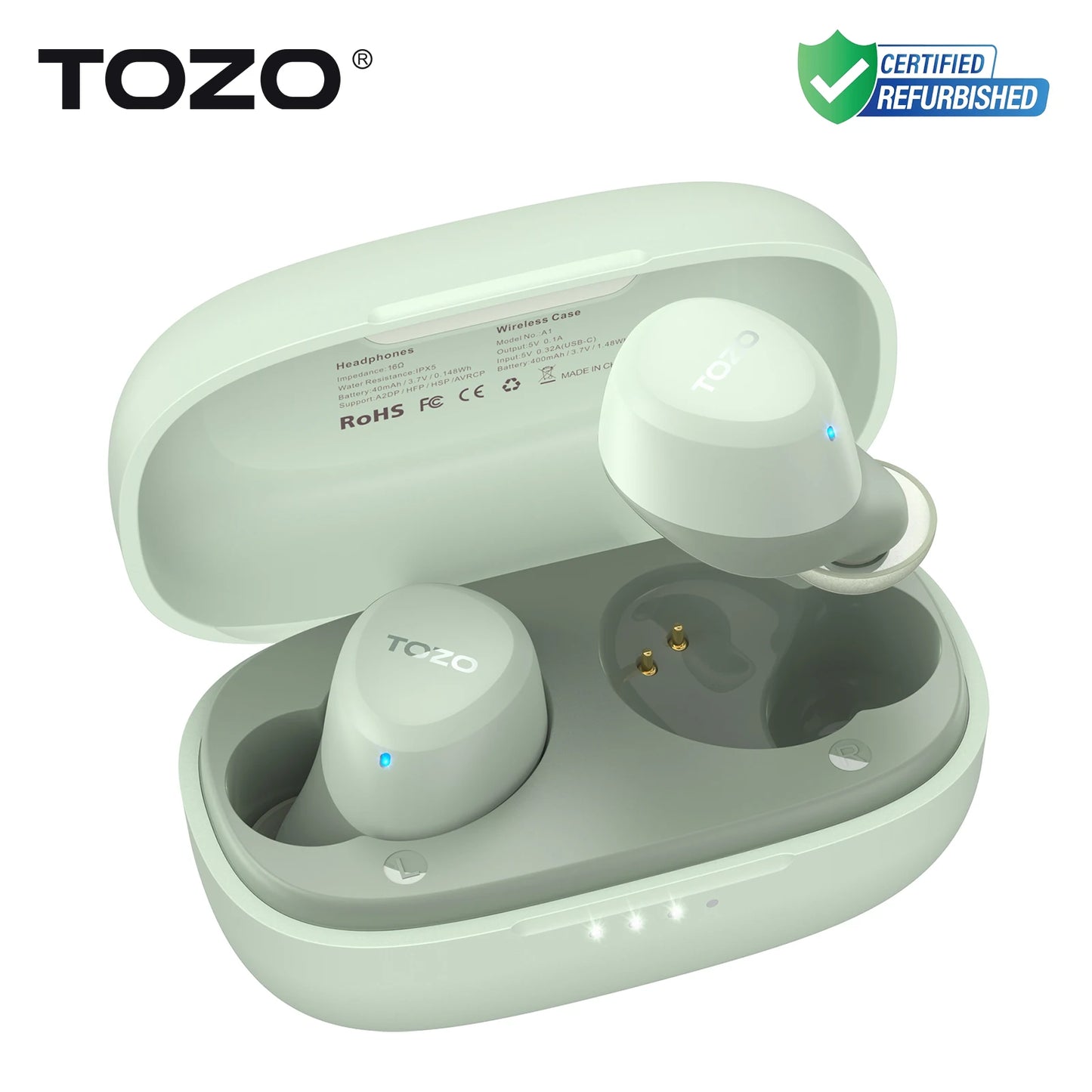TOZO Refurbished TWS Earbuds In Ear Wireless Bluetooth Headset With Mic