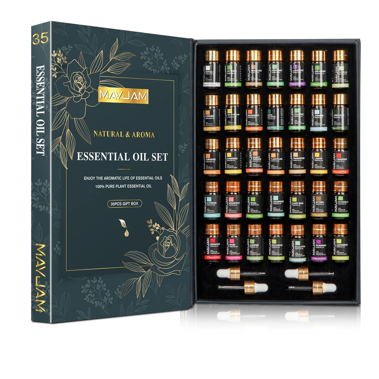 MAYJAM 35 Pieces Essential Oils For Diffuser And Aromatherapy Blend Set