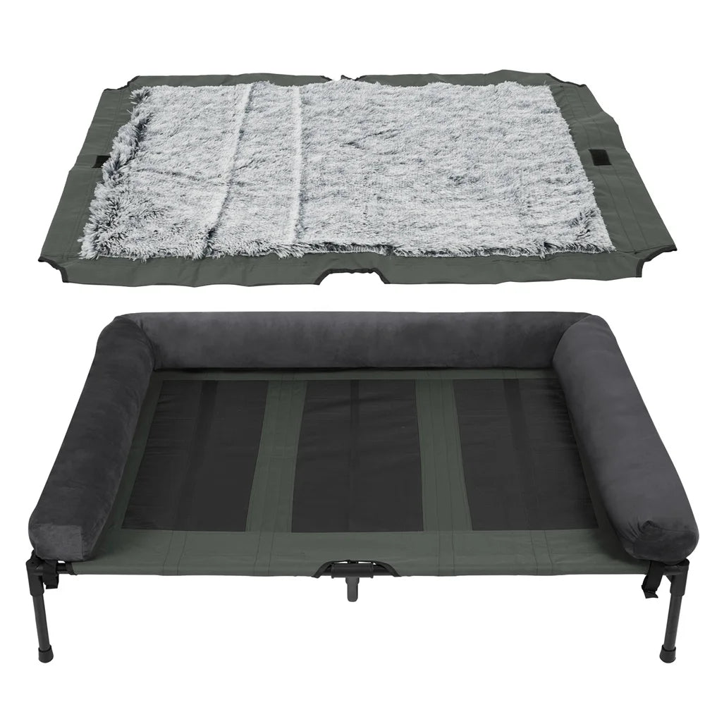 BORWART CN Outdoor Raised Dog Bed With Cooling Breathable Mat