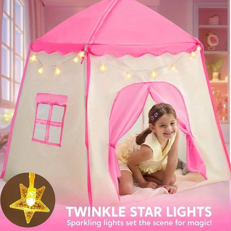 Joyfy Princess Tent With LED Stars Play Castle For Kids