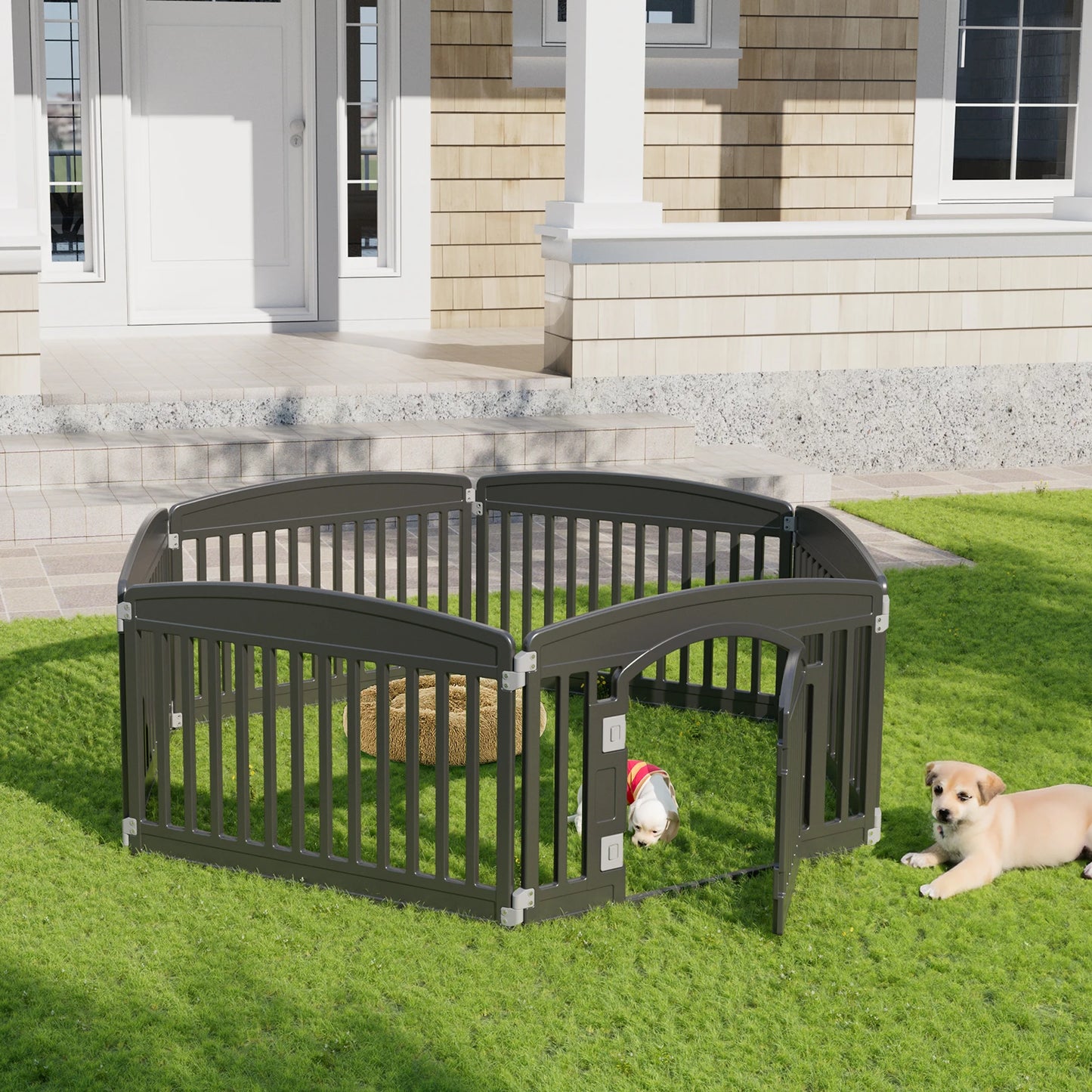 JHK Plastic Dog Playpen Durable Indoor Outdoor Pet Fence