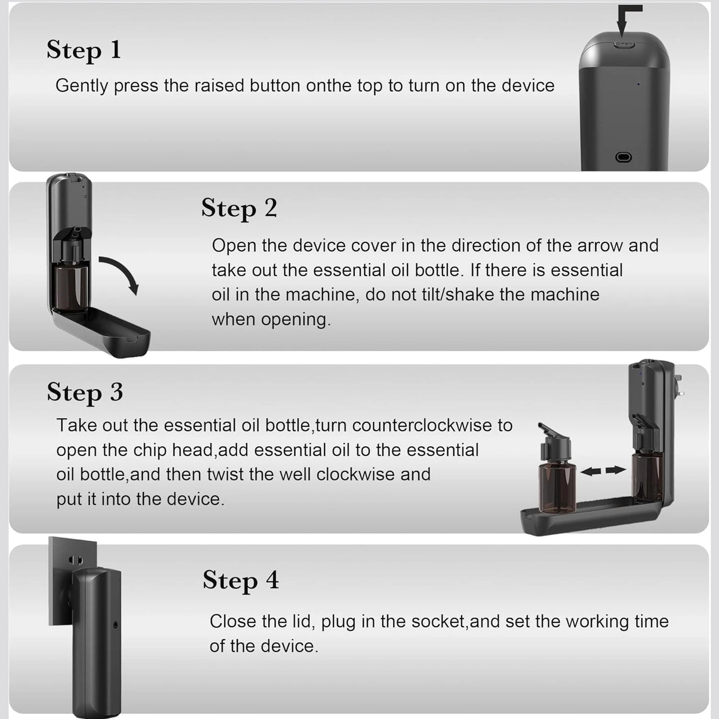NAMSTE Plug In Oil Diffuser Smart Bluetooth Waterless Aromatherapy