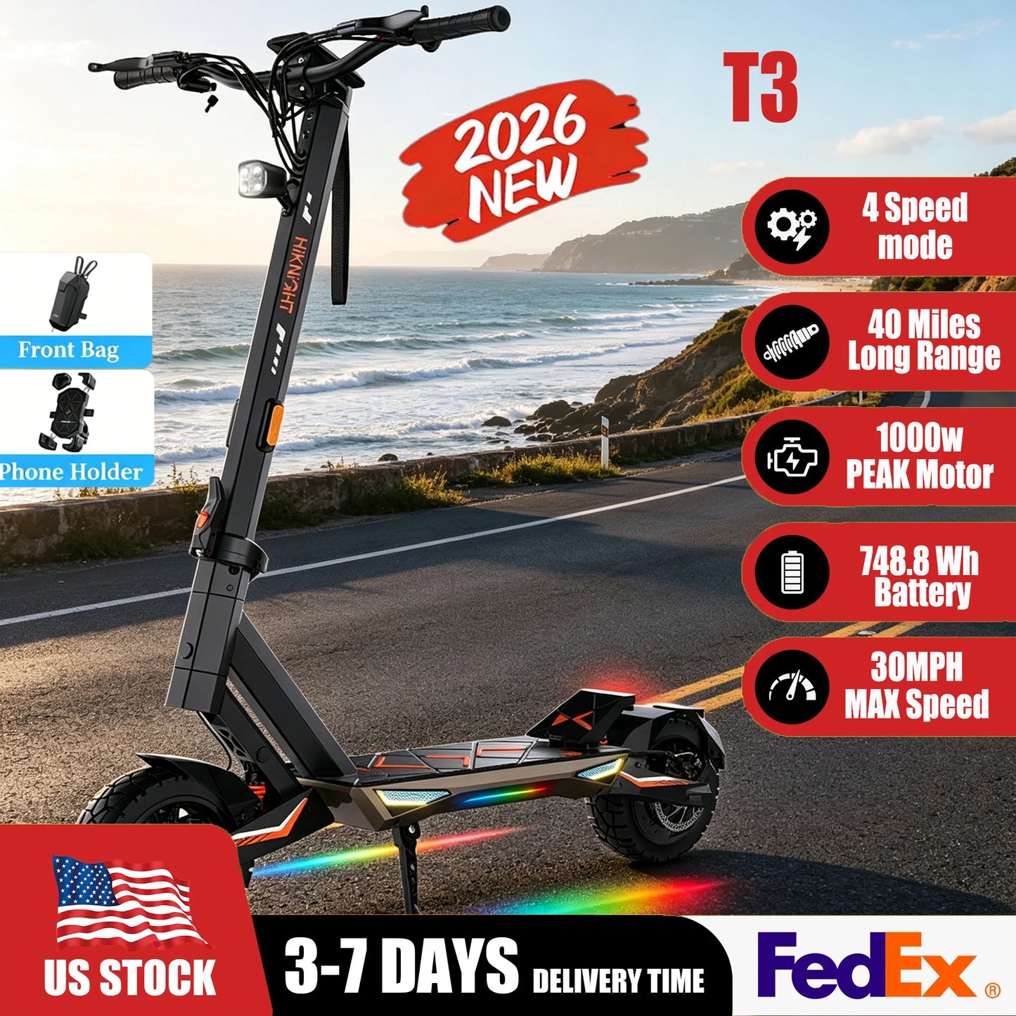 FENGQS ONECNA T2 1200W Dual Motor Foldable Electric Scooter