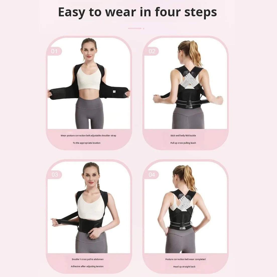 Shoulder Posture Corrector Belt With Adjustable Lumbar Support