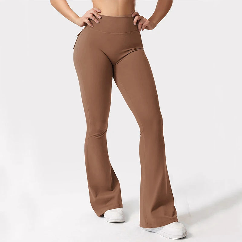 Women's Yoga Flare Trousers High Waist Tummy Control Leggings