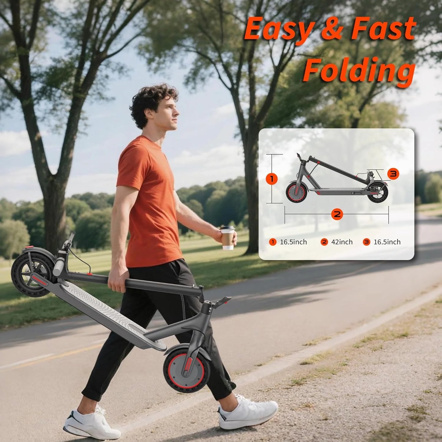 AOVOPRO ES80 Electric Scooter 350W 19 MPH Foldable Adult