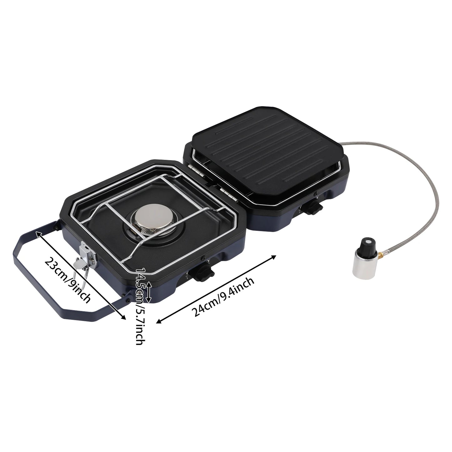 2 Burner Portable Camping Gas Stove Dual 2.3KW Folding Stainless