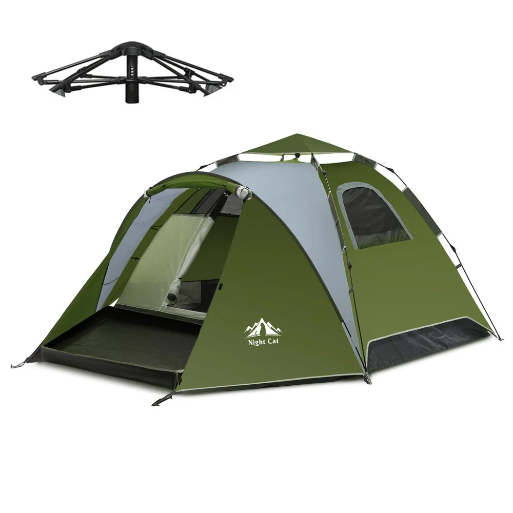 Night Cat Pop Up Camping Tent with Rainfly and Footprint Tarp