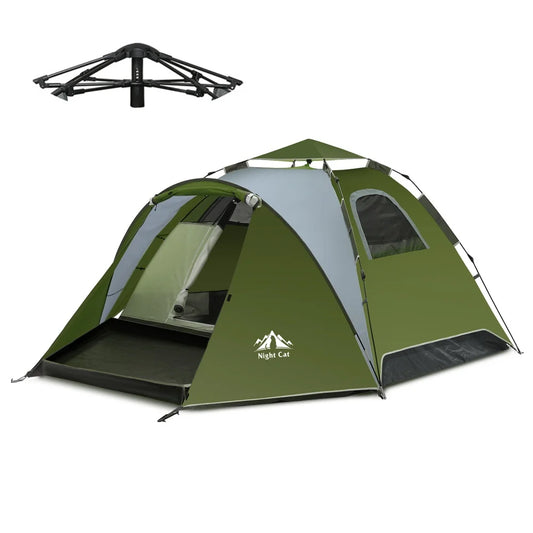 Night Cat Pop Up Camping Tent with Rainfly and Footprint Tarp