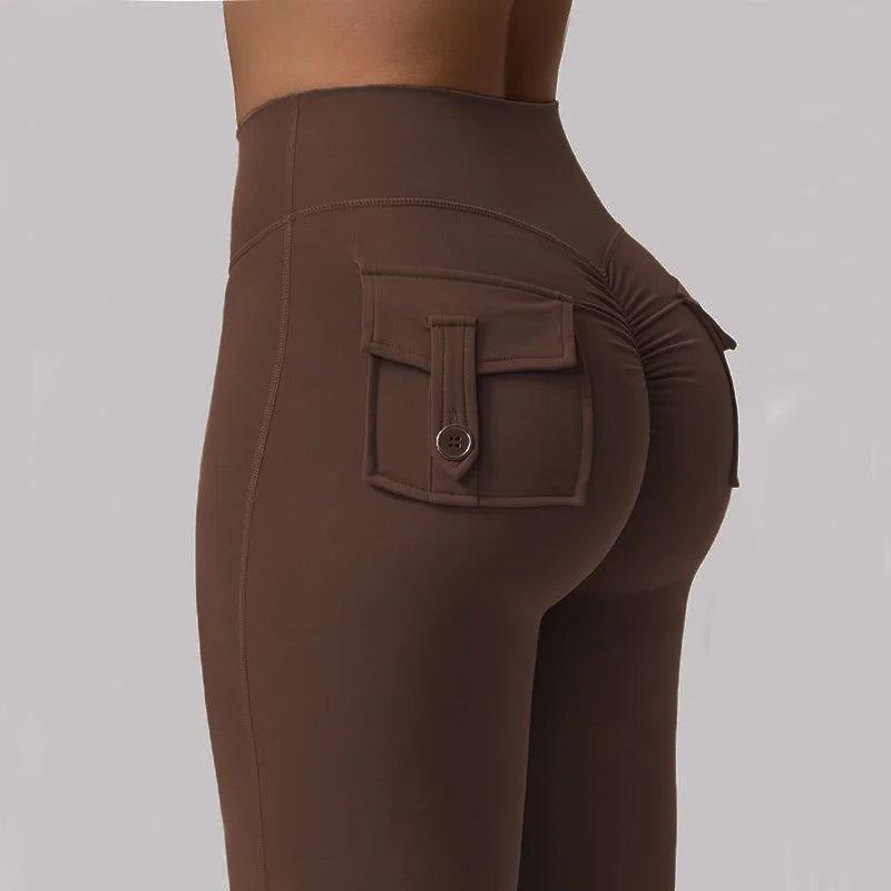 Women's Yoga Flare Trousers High Waist Tummy Control Leggings