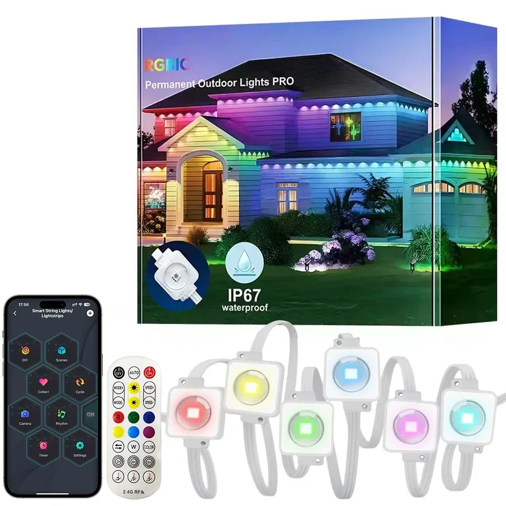 MIMIRGB Smart Permanent Outdoor Eave Lights With App Remote Control