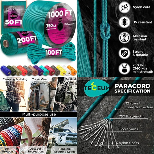 Nylon Paracord Rope for Camping and Survival Outdoor Gear Essentials