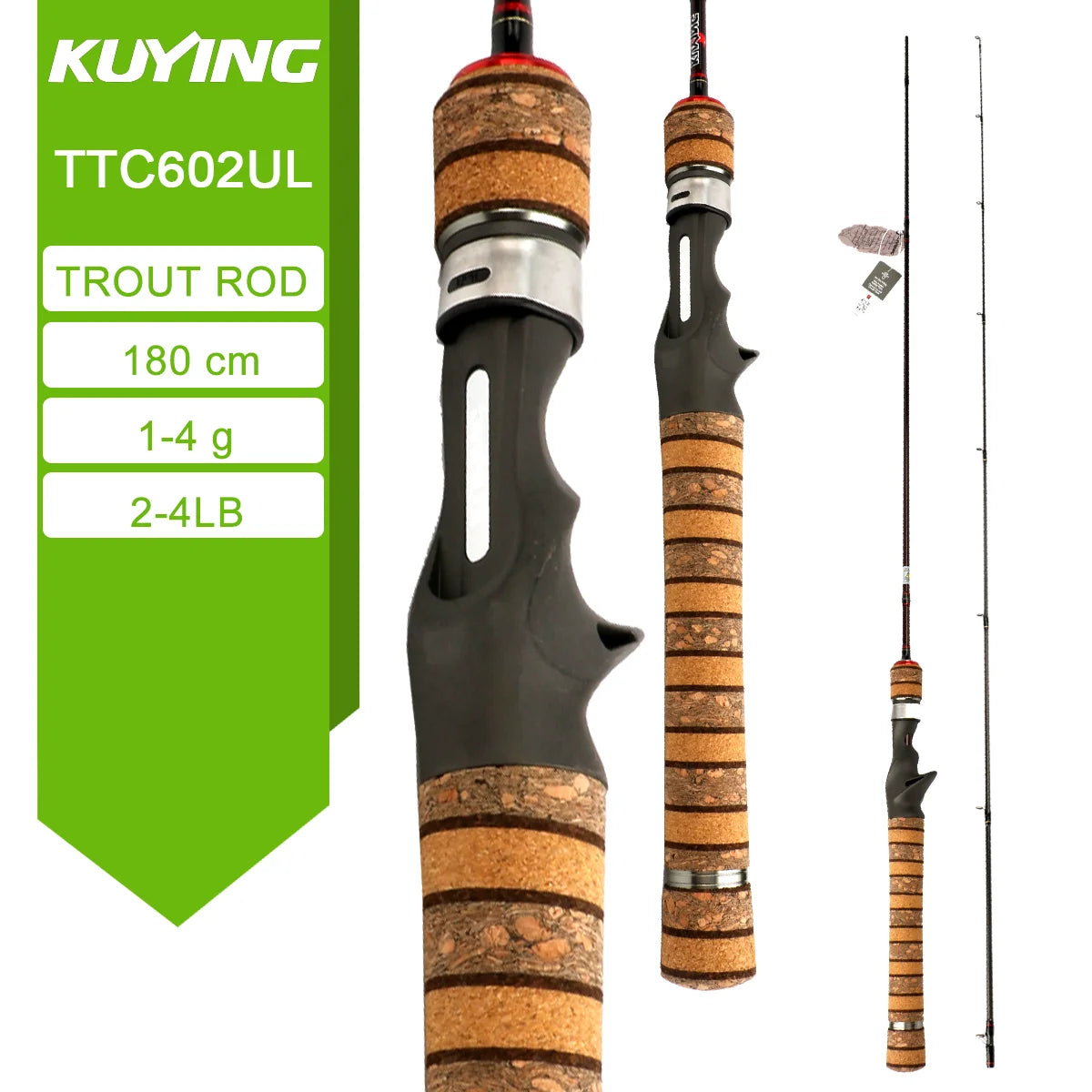 Kuying Fast Action Lure Rod Fuji Carbon Guides 6-10lb