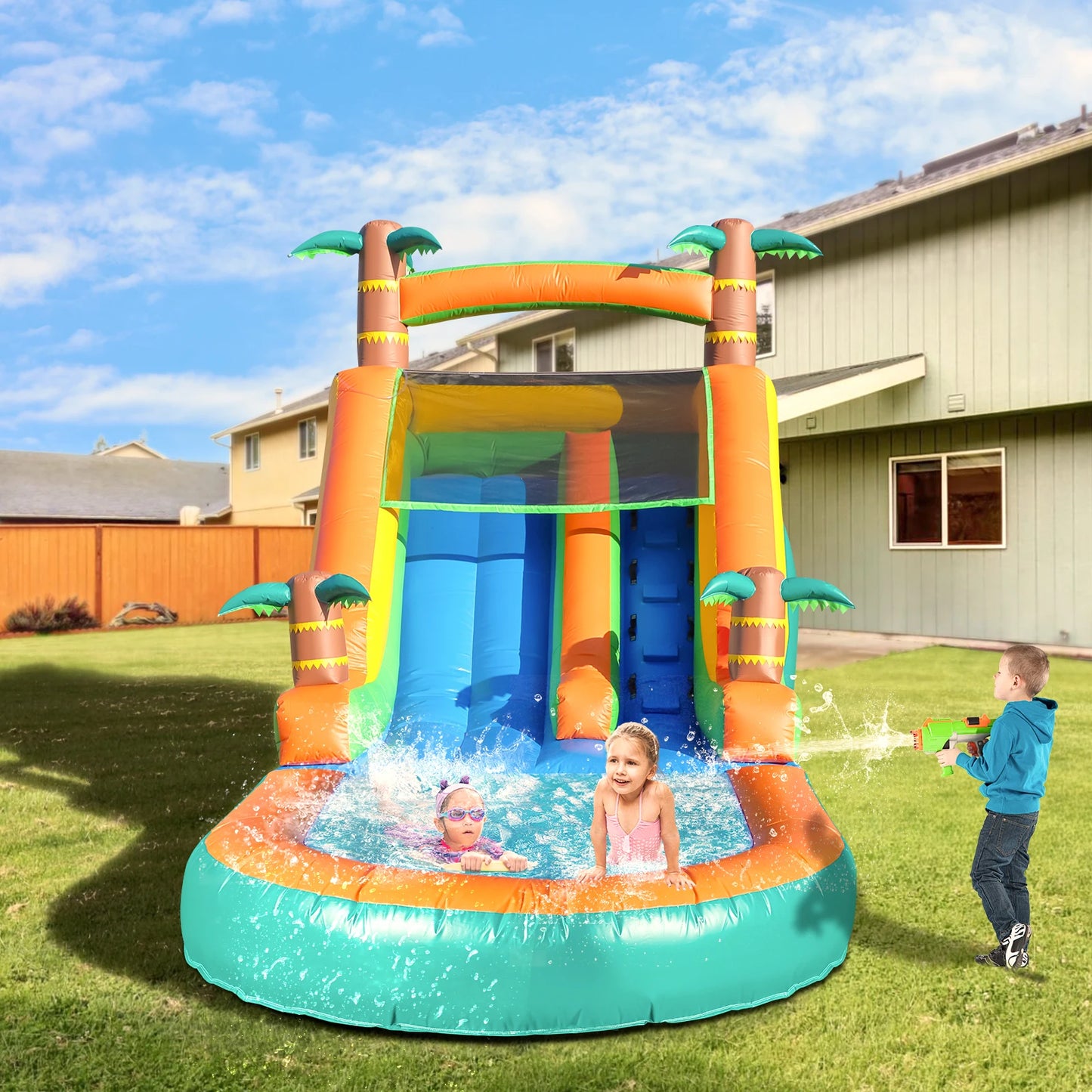 King Inflatable Commercial PVC Water Slide With Blower